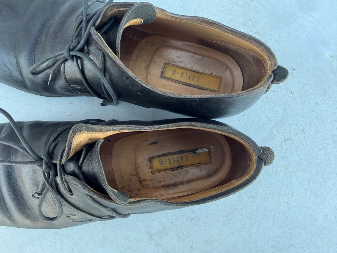 Layer-0 black Cordovan derby shoes 44 상품이미지2