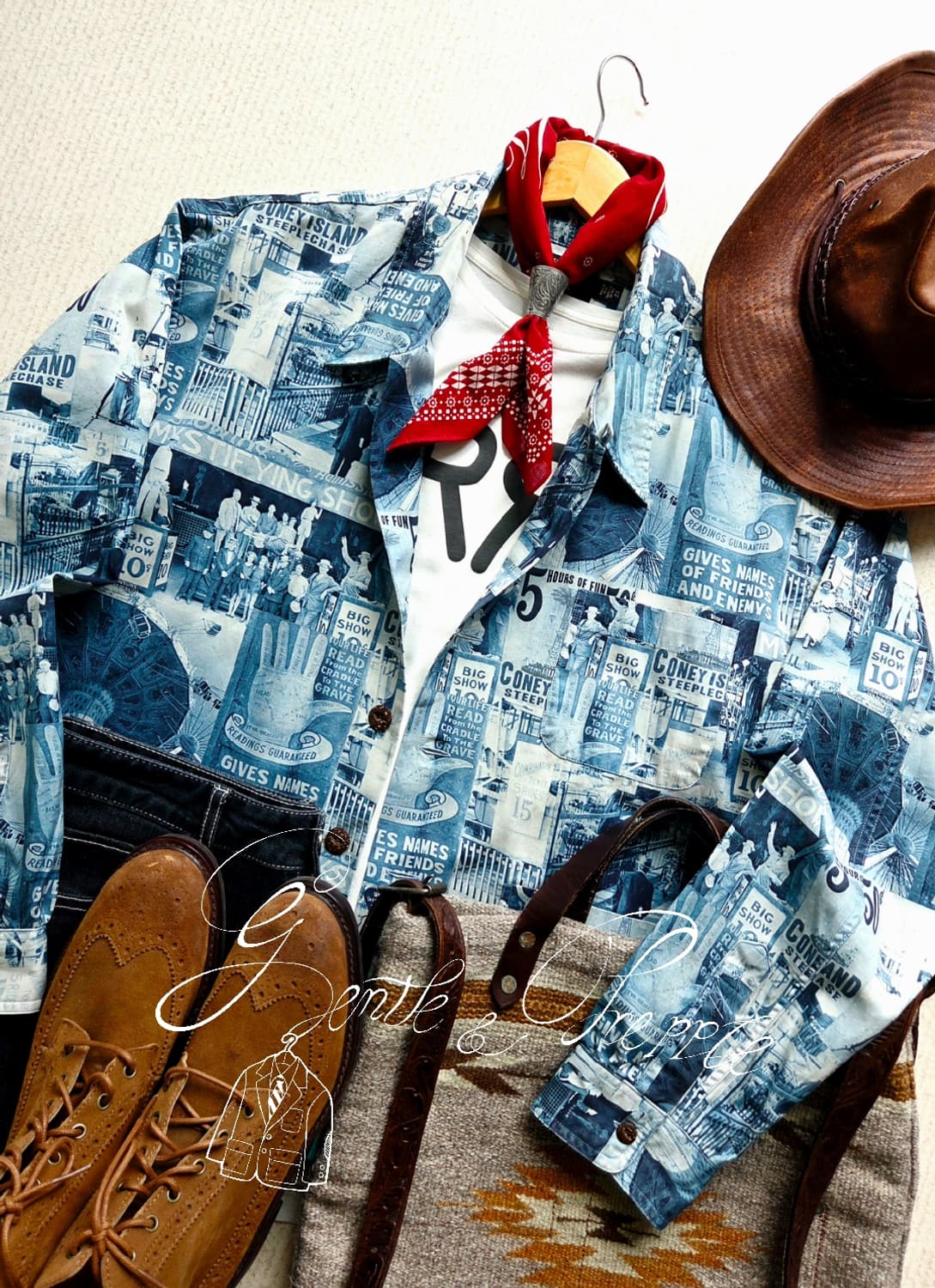 더블알엘 RRL 올드프린트 캠프셔츠 상품이미지2