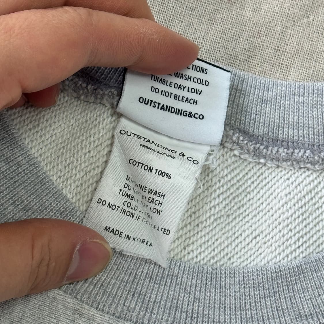 아웃스탠딩 애쉬그레이 밀리터리 패치 스웻 맨투맨 M(105) 상품이미지5