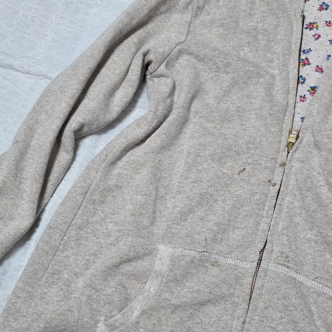 모리걸st 꽃무늬 글리터 후드집업 상품이미지3