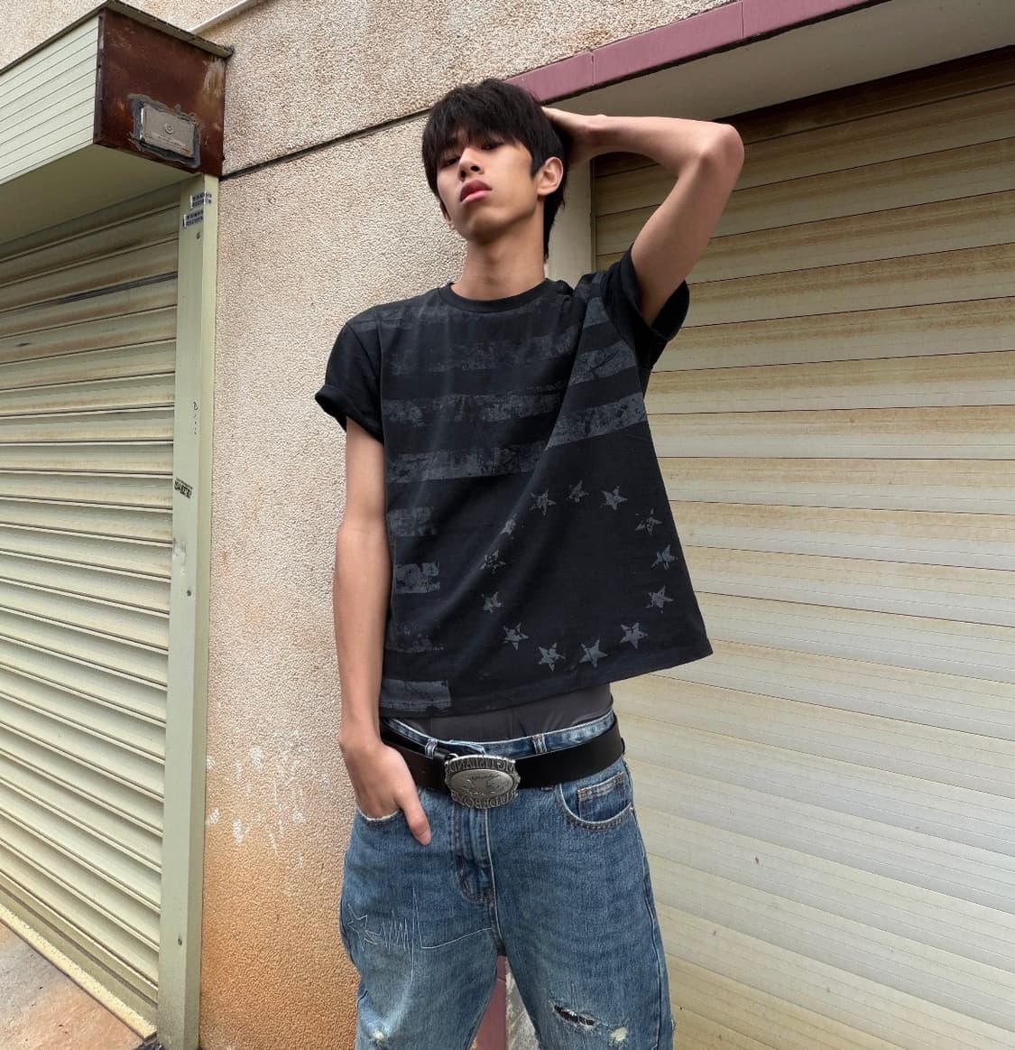 Washed Star Banner Street Tee 상품이미지1