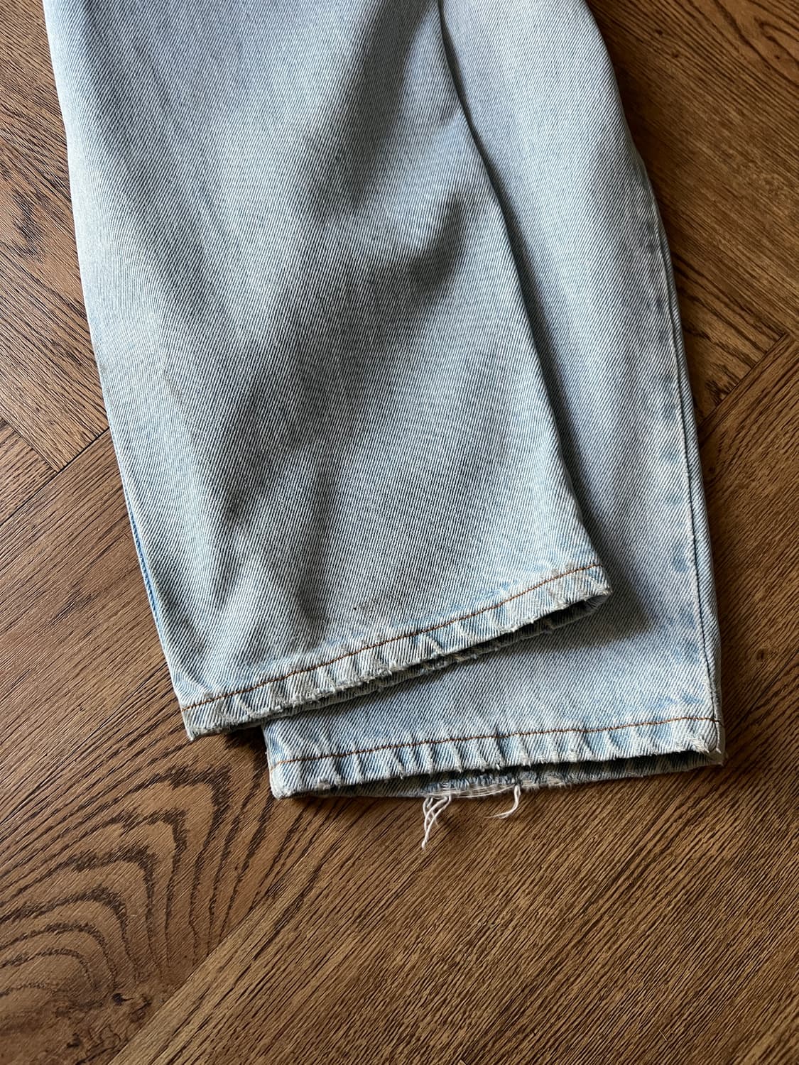 [36]90's 리바이스 USA 550 오렌지탭 라이트블루 데님 팬츠 상품이미지8