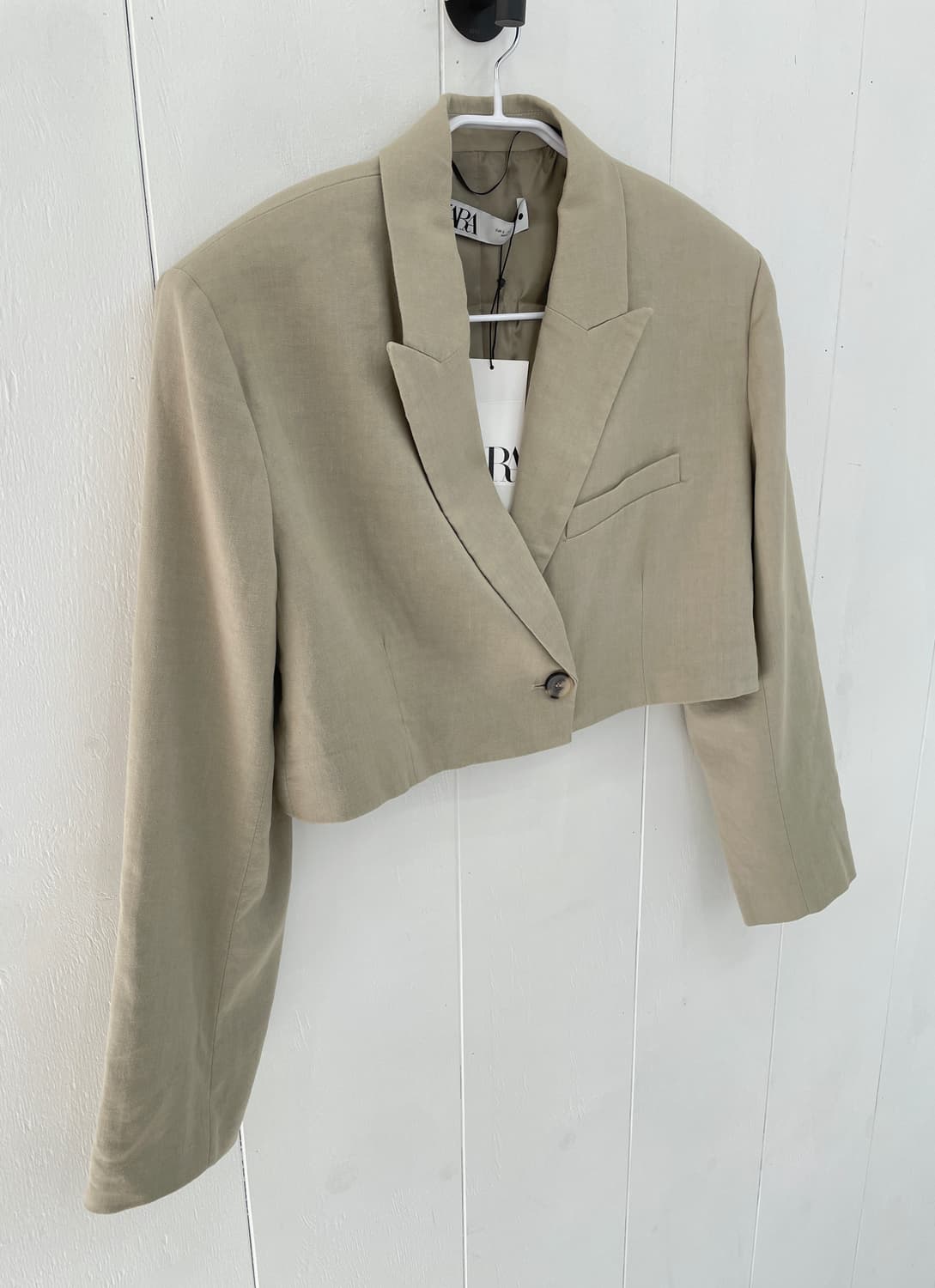 자라(ZARA) 크롭 린넨 블레이저 자켓 상품이미지4