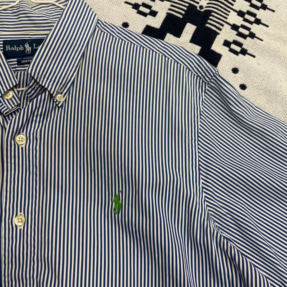 폴로 랄프로렌 커스텀핏 스트라이프 반팔 셔츠 L P00084 상품이미지2