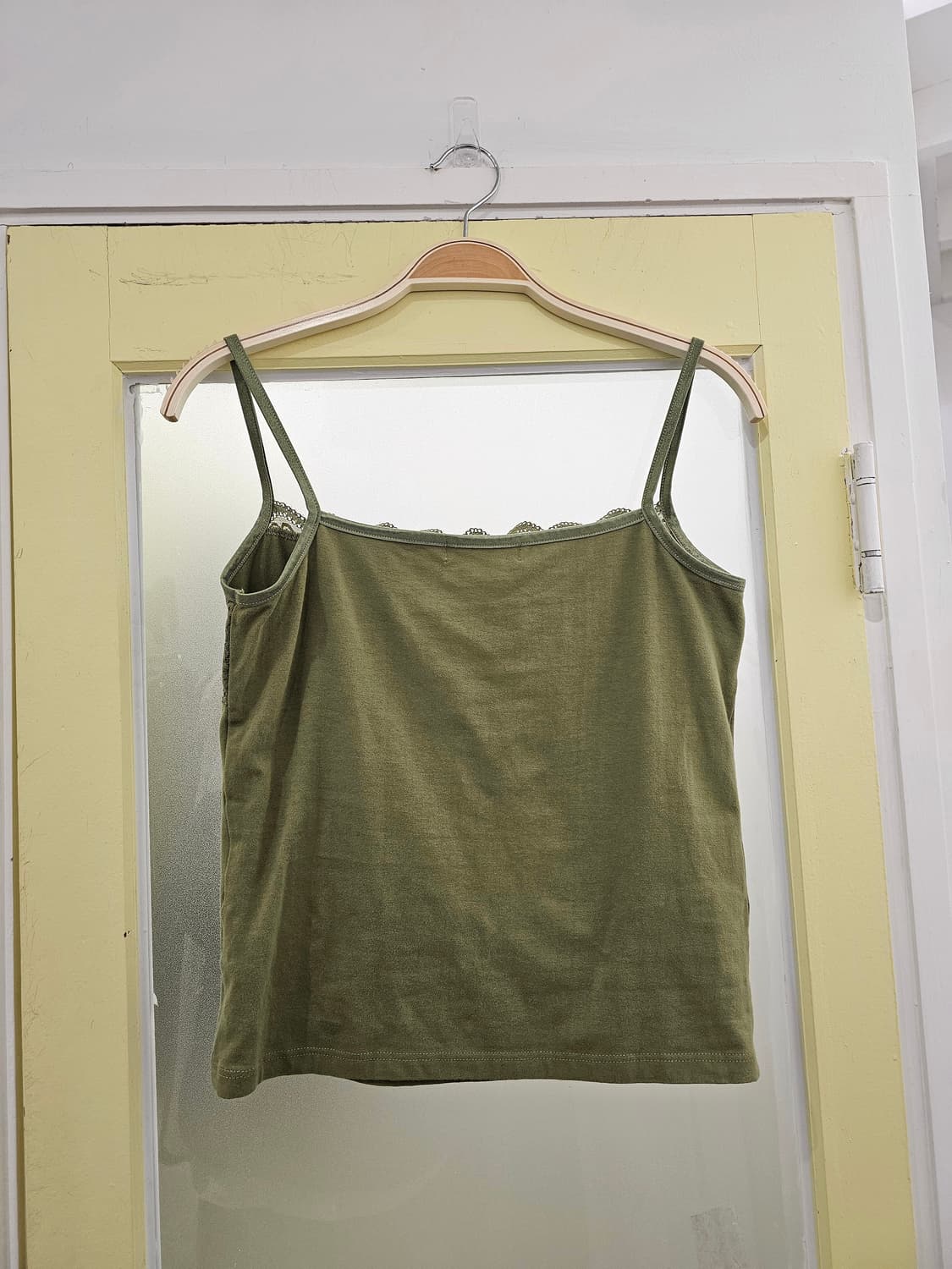 Japan 카키 레이스 민소매T 상품이미지4