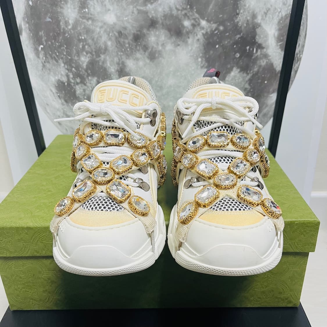 정품 37) 구찌 플래시 트랙 크리스탈 테니스 스니커즈 235~240 상품이미지3