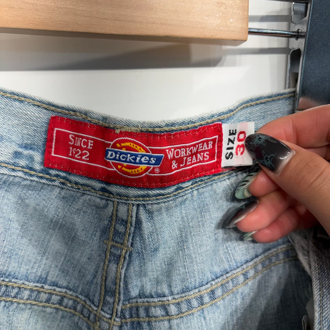 30 디키즈 빈티지 워싱 데님 카고 반바지 연청 상품이미지6