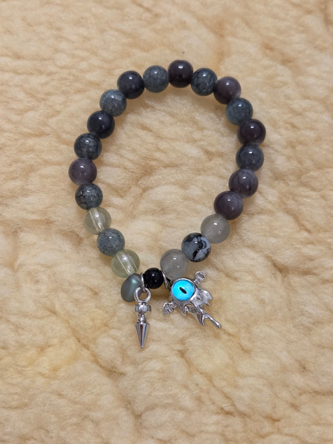 블랙 데빌 펜던트 비즈팔찌 상품이미지1