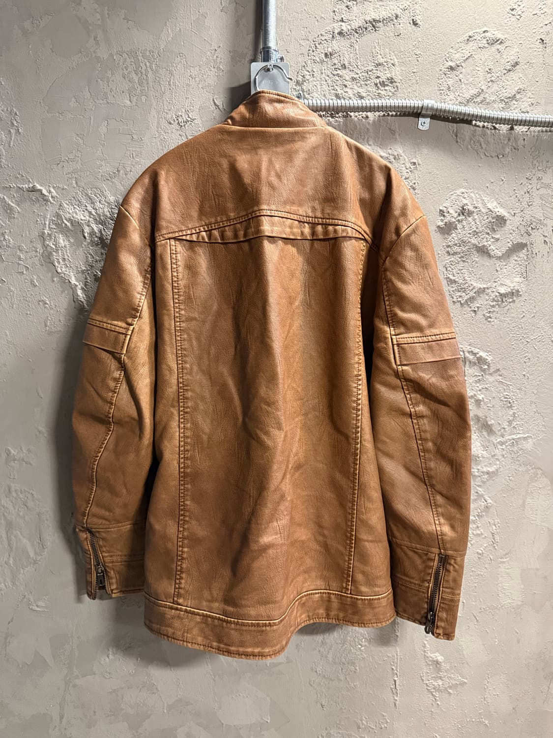 4XL 슈다로우 워싱 라이더 자켓 카멜 상품이미지5