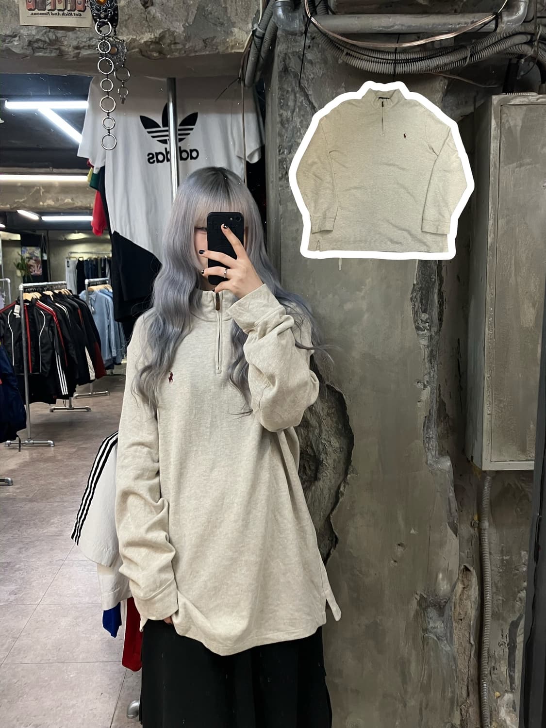 폴로 랄프로렌 아노락 반집업 니트 베이지 XL  #csz2602 상품이미지1