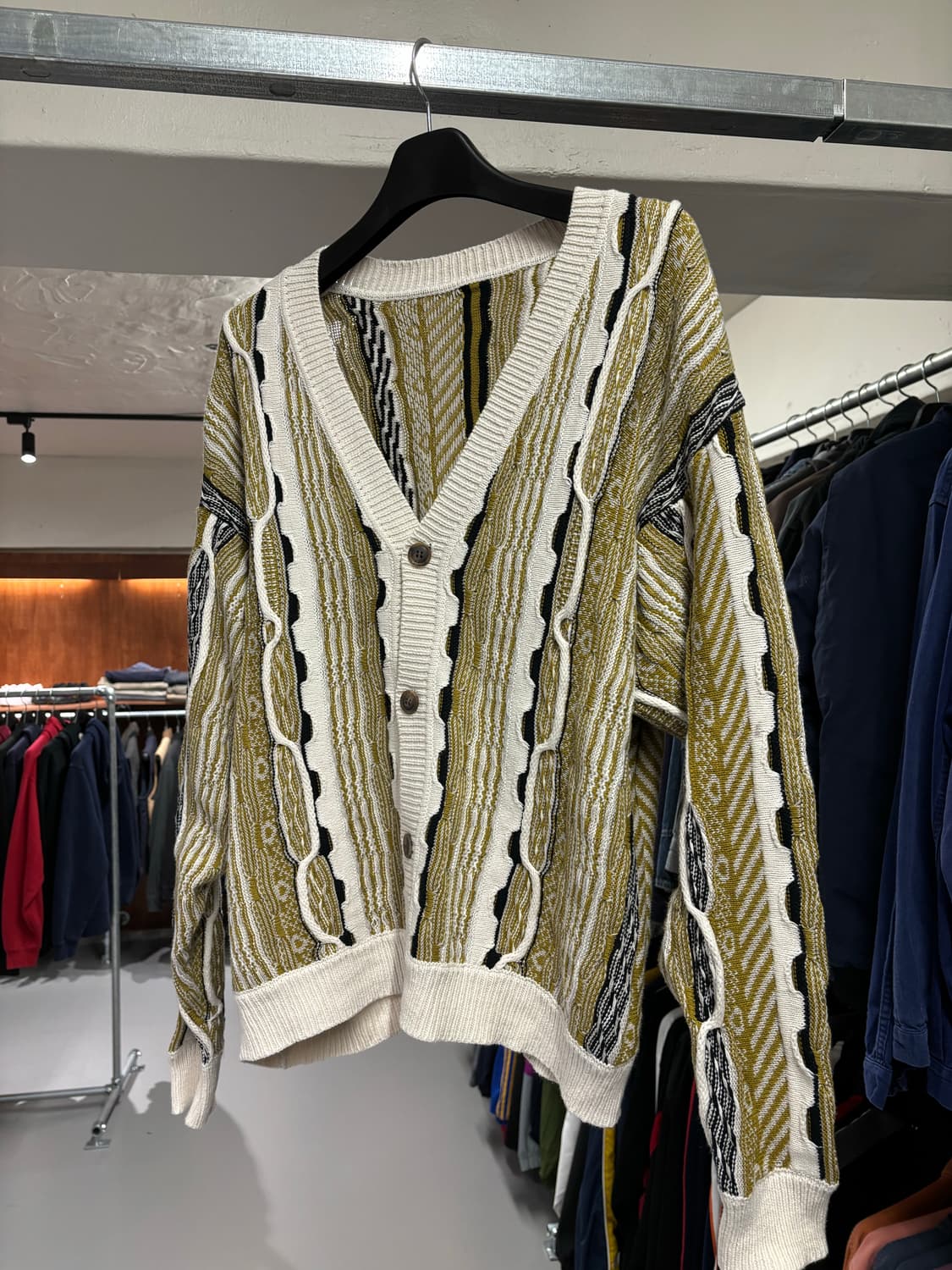 빈티지 케이블 패턴 가디건 상품이미지3