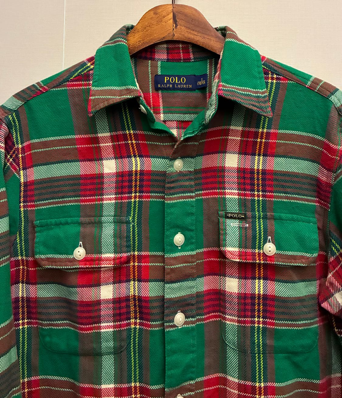 (S/100)POLO 폴로랄프로렌 코튼 투포켓 플란넬 체크셔츠 상품이미지3