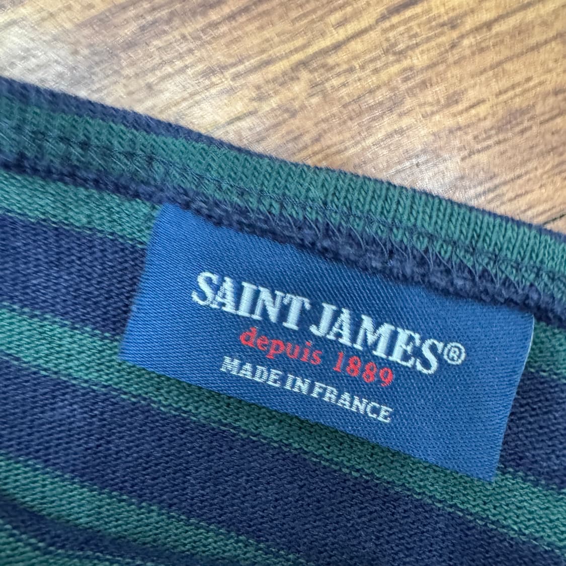 XL 세인트제임스 단가라 길도 엘보 패치 티셔츠  상품이미지5