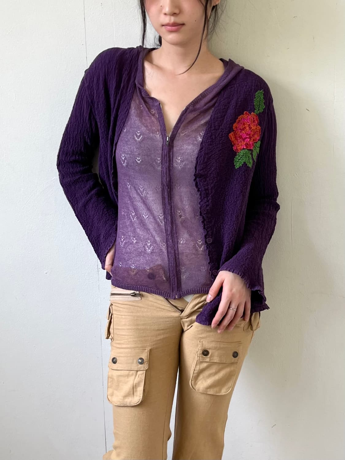 ME Issey Miyake 아트 쭈글이 아트 가디건 상품이미지5