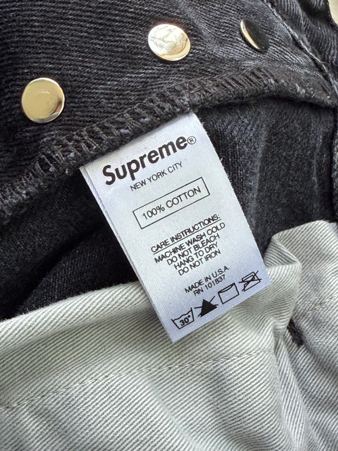 Supreme 슈프림 레귤러 데님 블랙 진 30 상품이미지6
