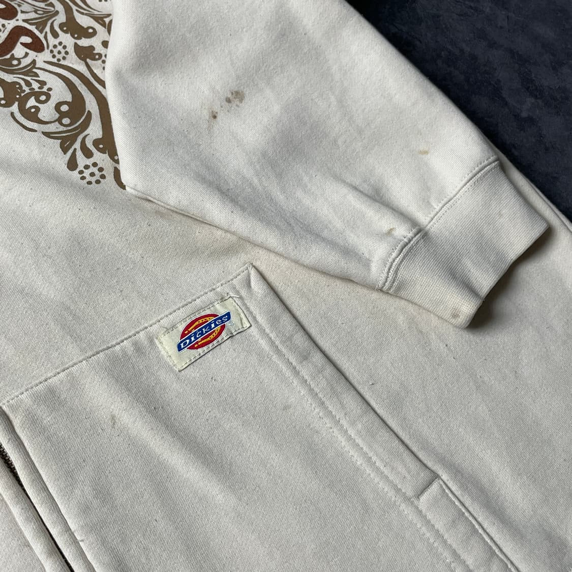 DICKIES 디키즈 빈티지 아이보리 기모 후드 집업 A00870 상품이미지6