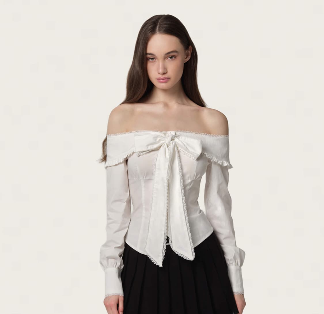 클리시어 비러브드 리본 블라우스 상품이미지1