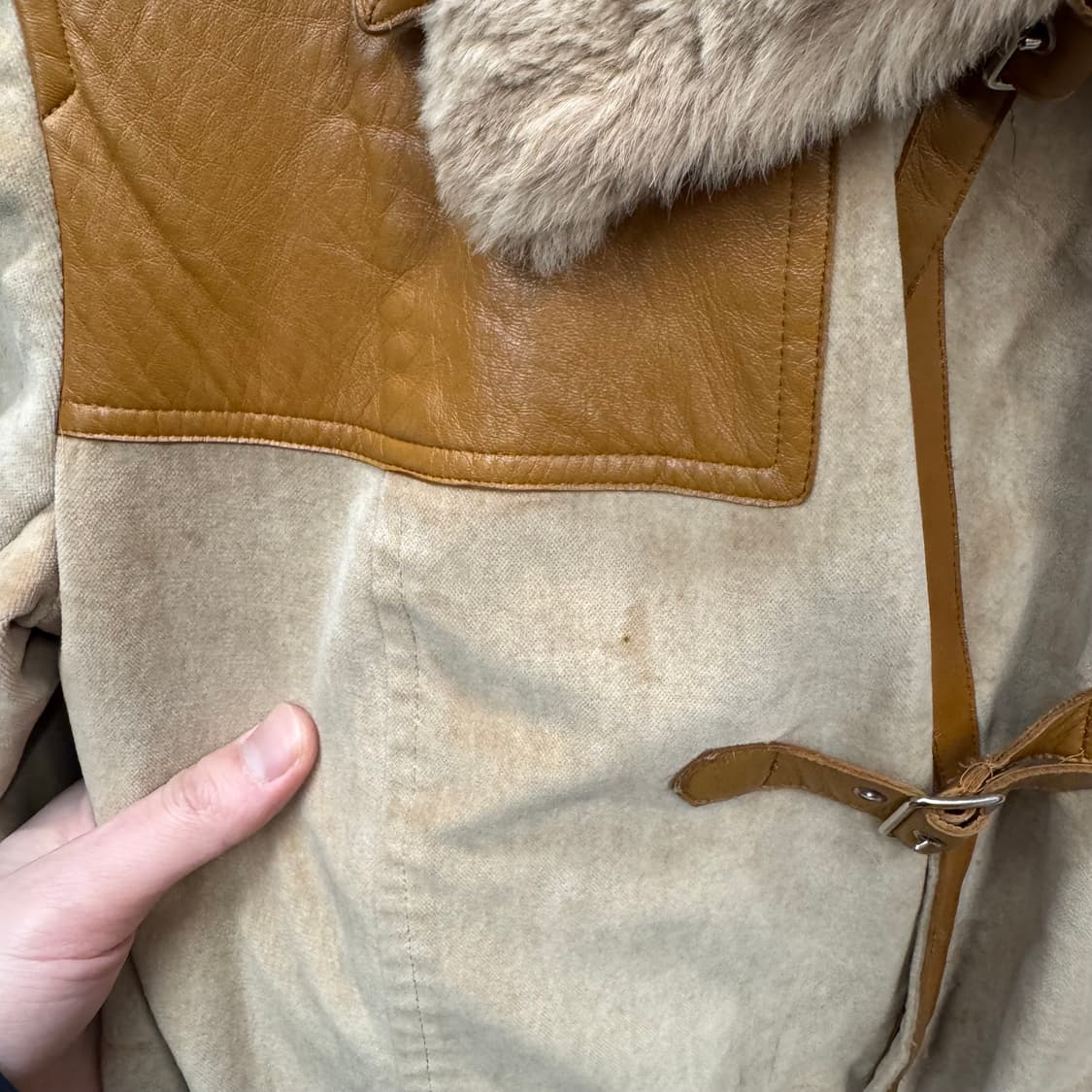 00s 랑방 스포츠 퍼카라 스웨이드 레더 자켓 전면 버클 포인트 브라운 상품이미지7