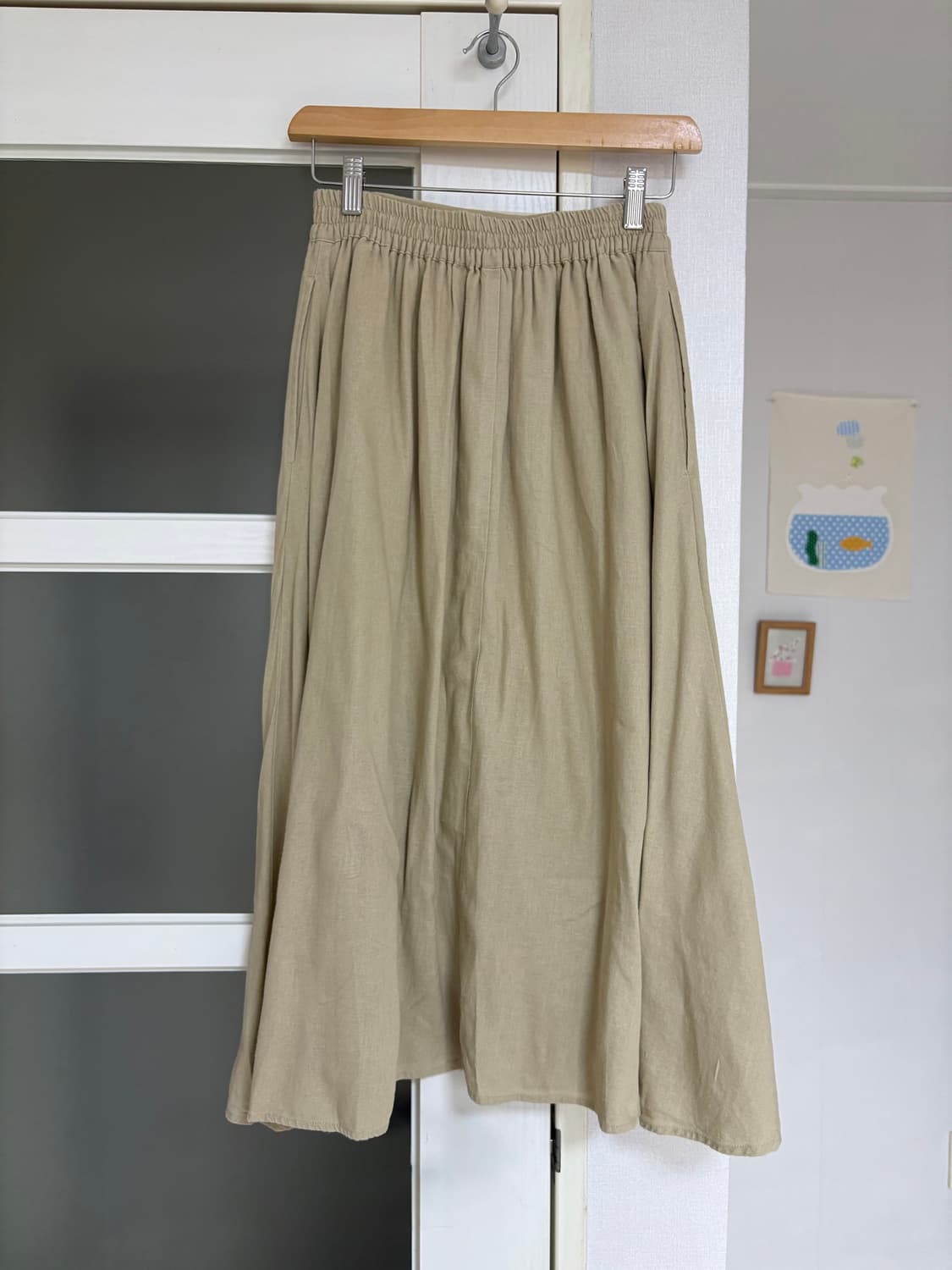 베이지 롱 스커트 상품이미지4