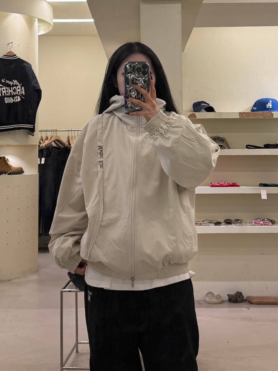 마뗑킴 레이어드 후디 벌룬 점퍼 U1260 상품이미지1