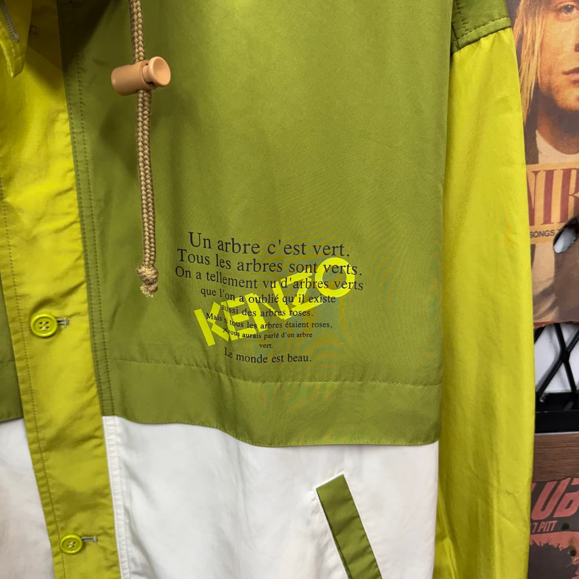 00s 겐조 골프 아노락 바람막이 전면 레터링 포인트 올리브 상품이미지5