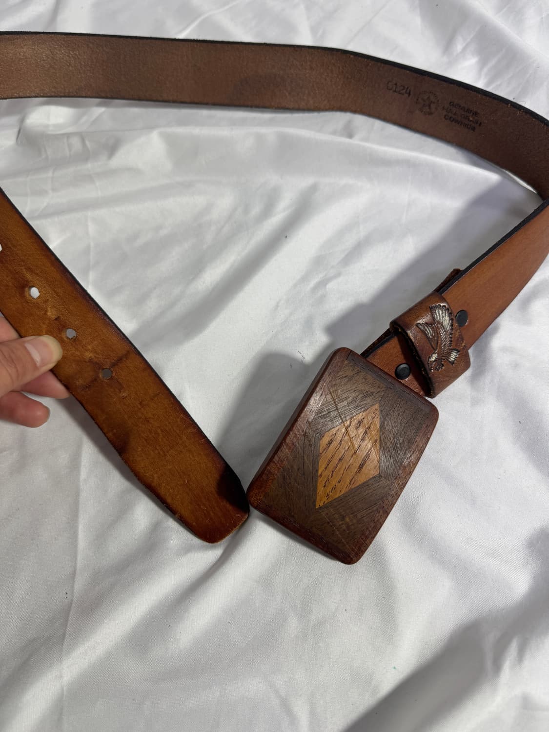 Usa 풀그레인 카우하이드 이글 웨스턴 레더 벨트 상품이미지6