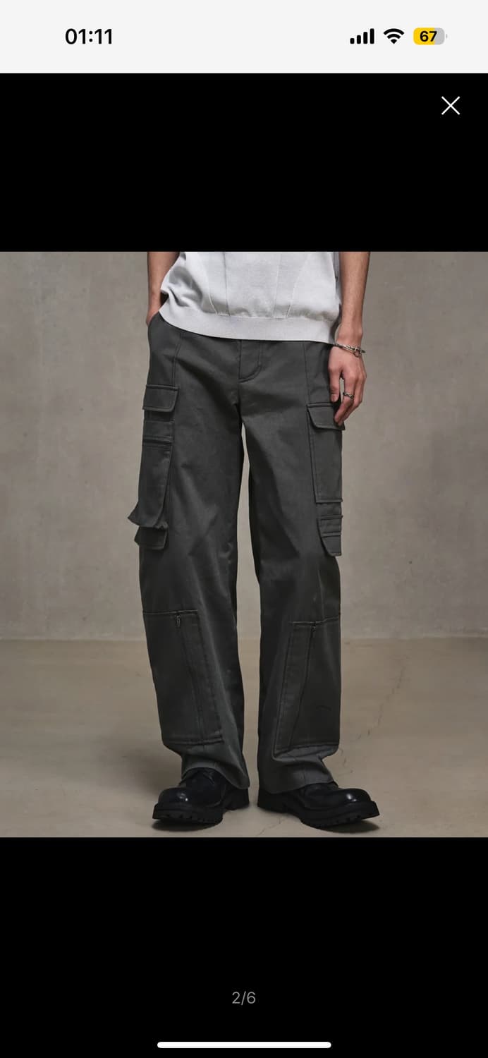 엘무드 팟 카고 포켓 워크 팬츠 시멘트 44 상품이미지2