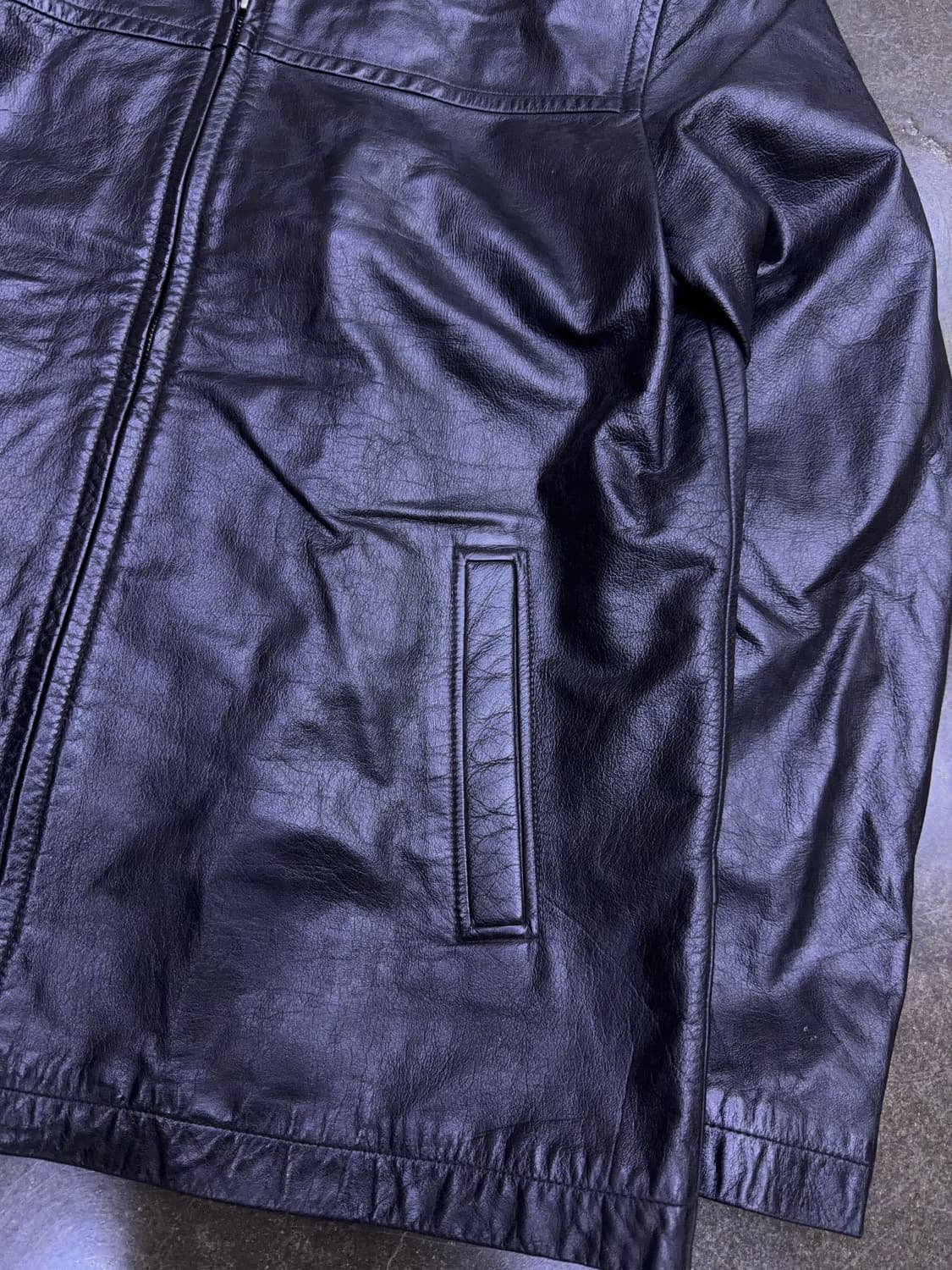 에드윈 빈티지 소가죽 레더 싱글 집업 자켓 블랙 105 상품이미지6