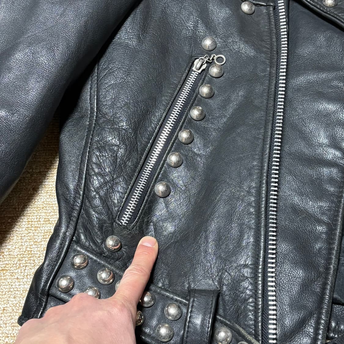 할리데이비슨 스터드 스컬 라이더 레더자켓 40 상품이미지9