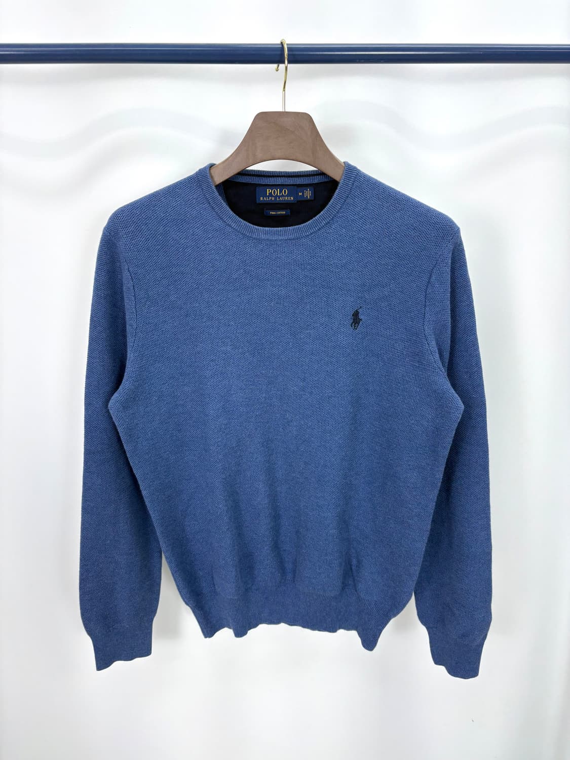 [M]폴로 블루 라운드 니트 CK9800 상품이미지4