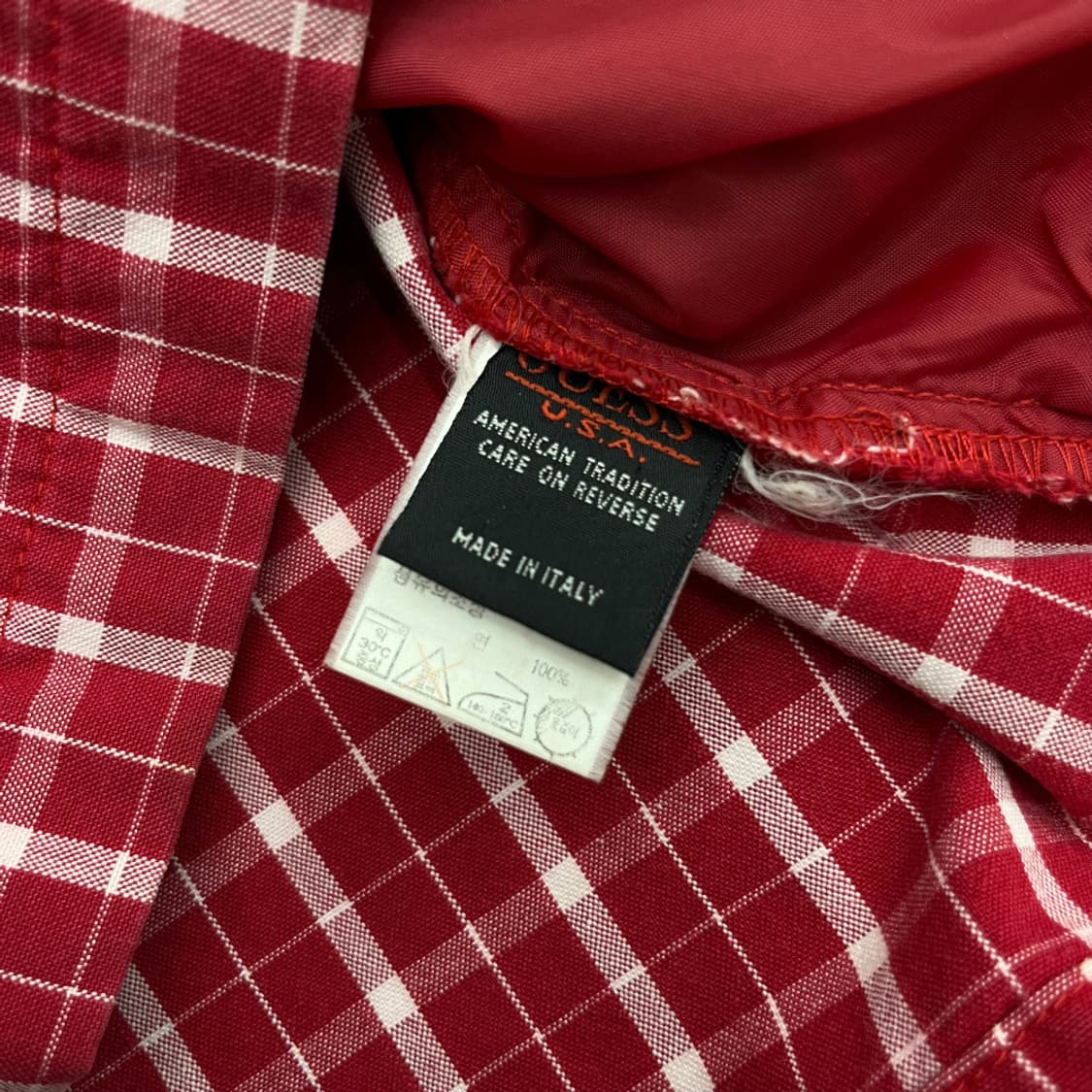 게스 레드체크 자켓 S 상품이미지6