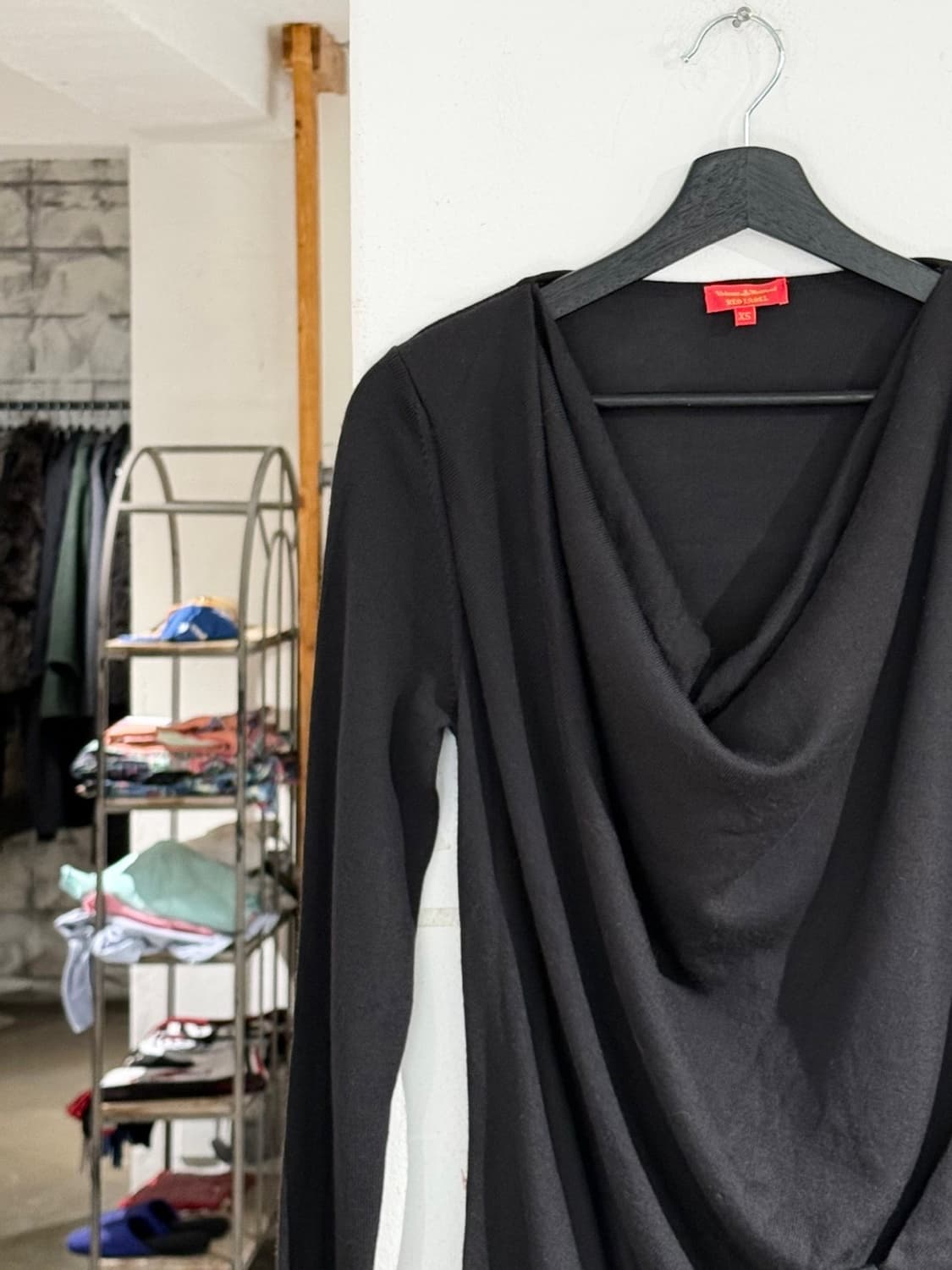 비비안웨스트우드 레드라벨 블랙 드레이프 울 드레스 상품이미지2