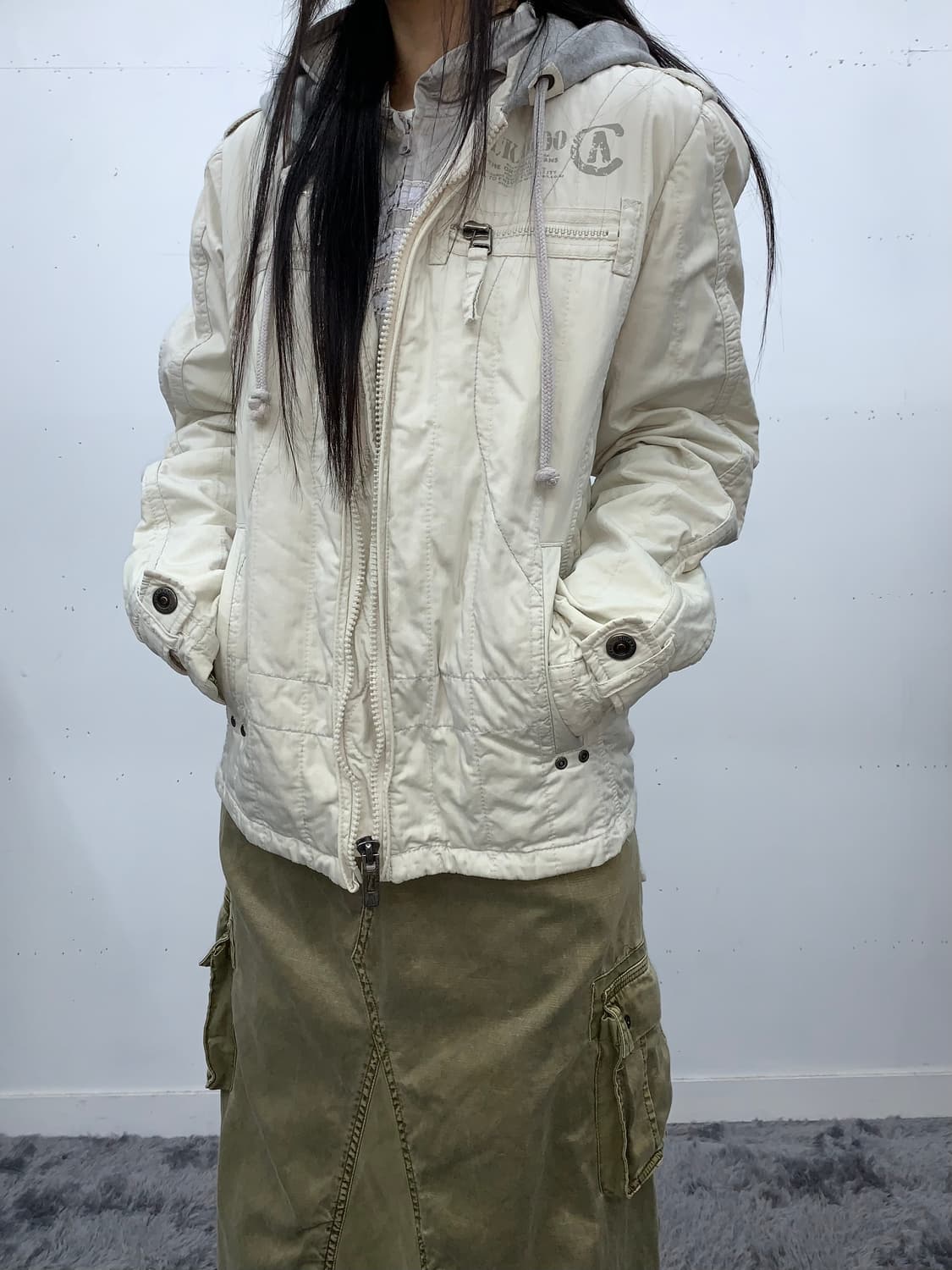Y2k 밀리터리 후드 자켓 상품이미지1