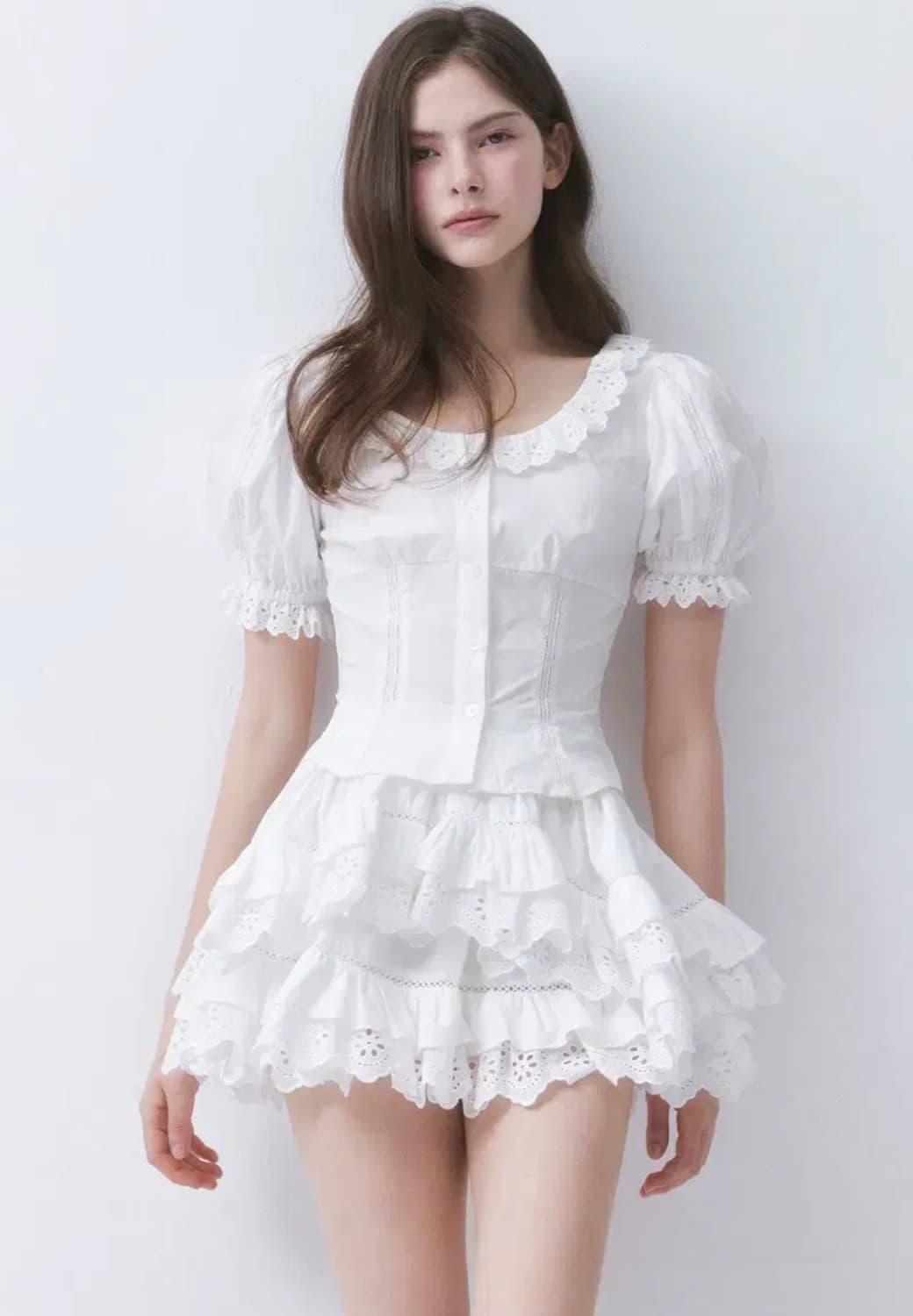 더티스 엔젤 레이스 블라우스 스커트 치마 상품이미지1