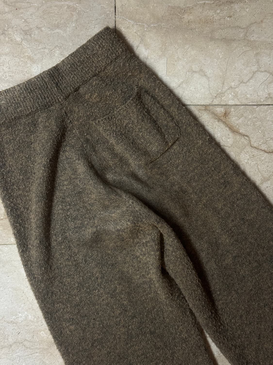 아모멘토 니트 팬츠 카키 브라운 M 상품이미지5