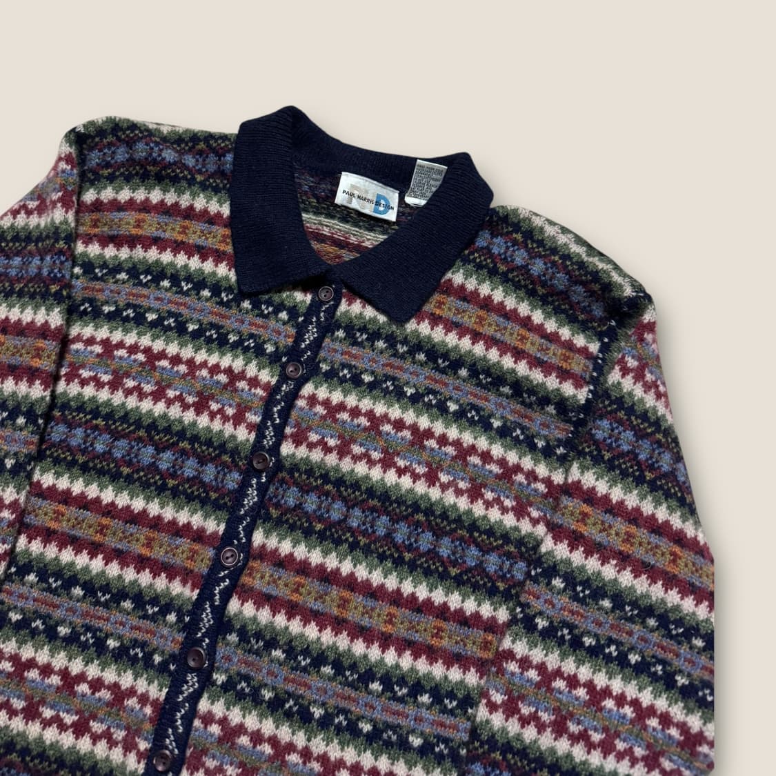 Paul Harris 셔틀랜드 울 100% 페어아일 가디건 L 상품이미지1