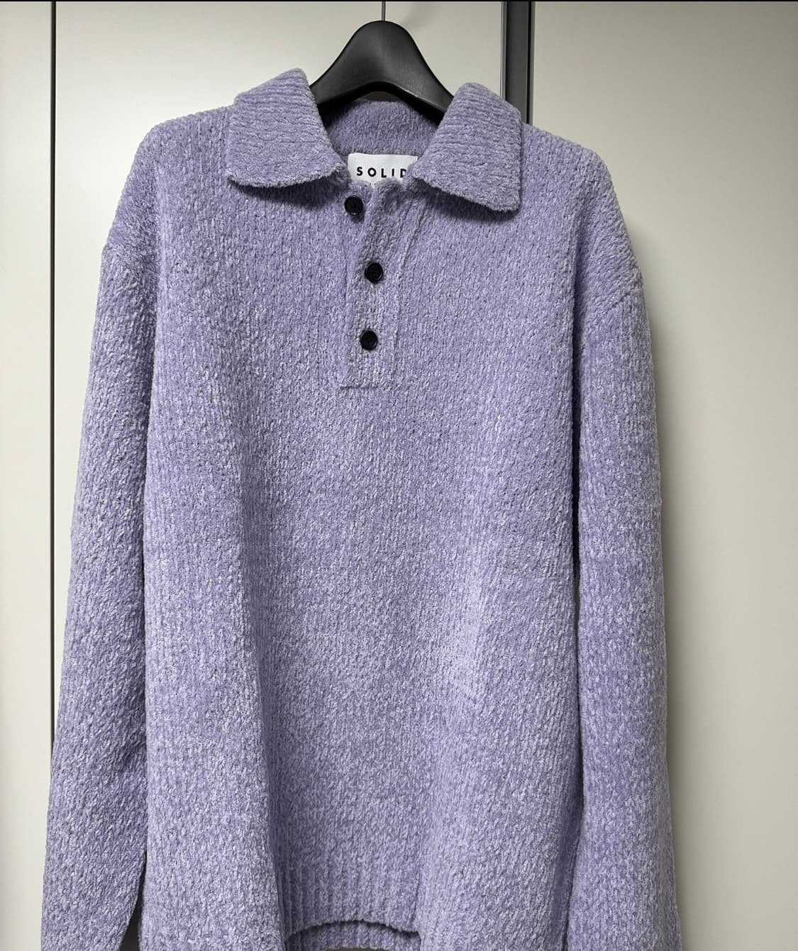 솔리드옴므 라벤더 폴로니트 50사이즈 팝니다 상품이미지1