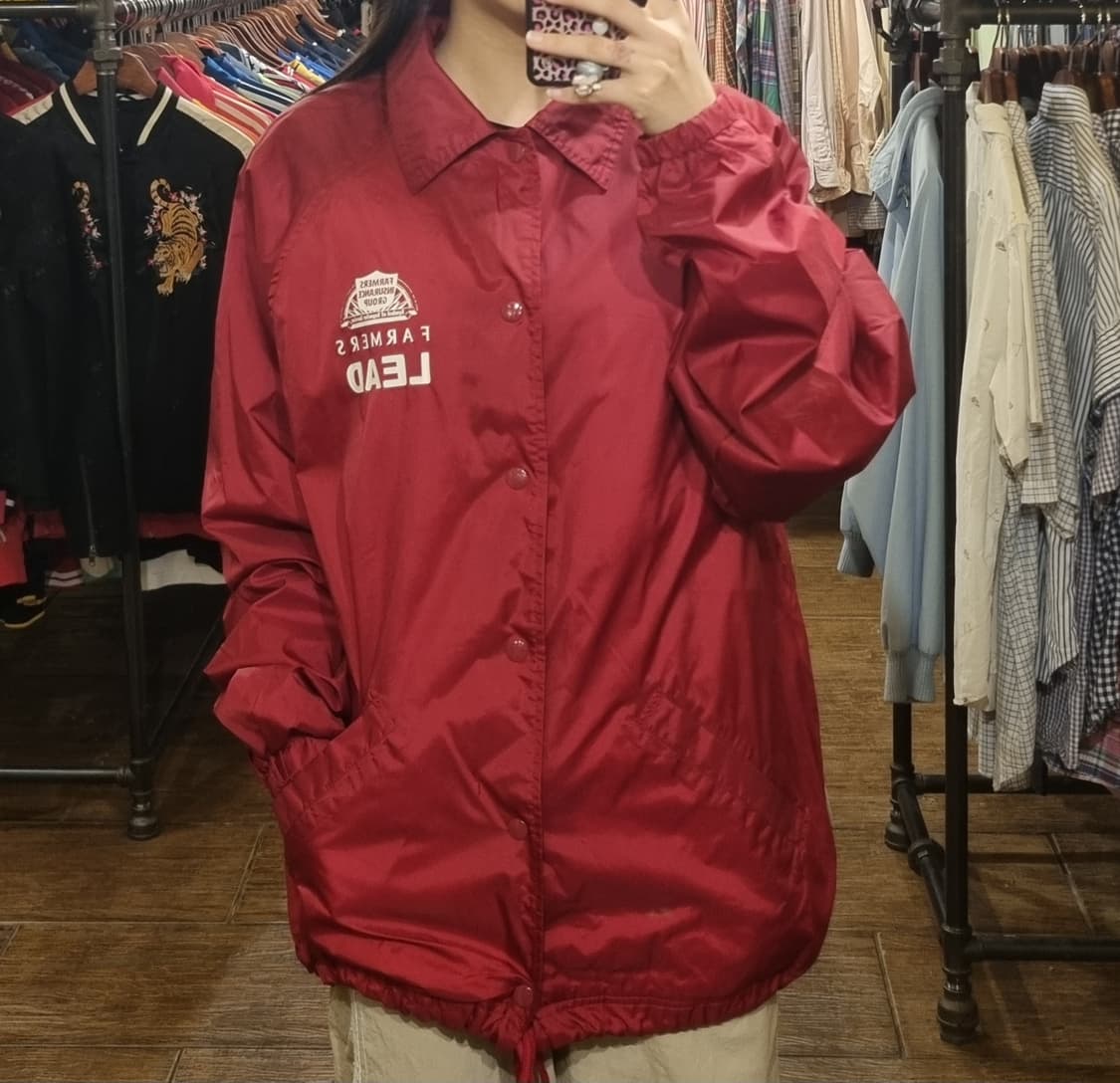 [Hi] vtg 빈티지 야구점퍼 코치자켓 레드 상품이미지1