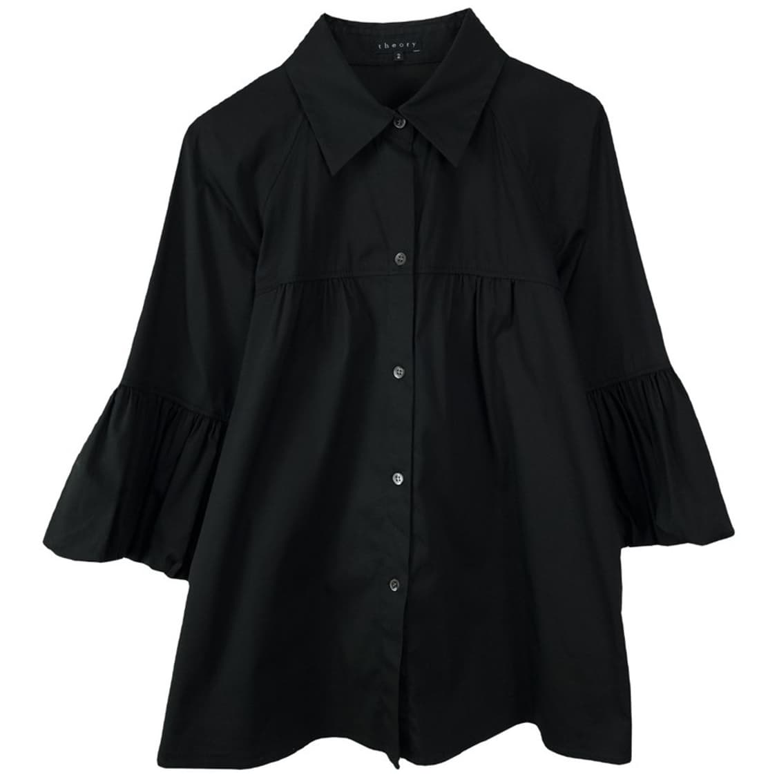 [띠어리] 벌룬 슬리브 버튼업 셔츠 블라우스 블랙 M19895 상품이미지2