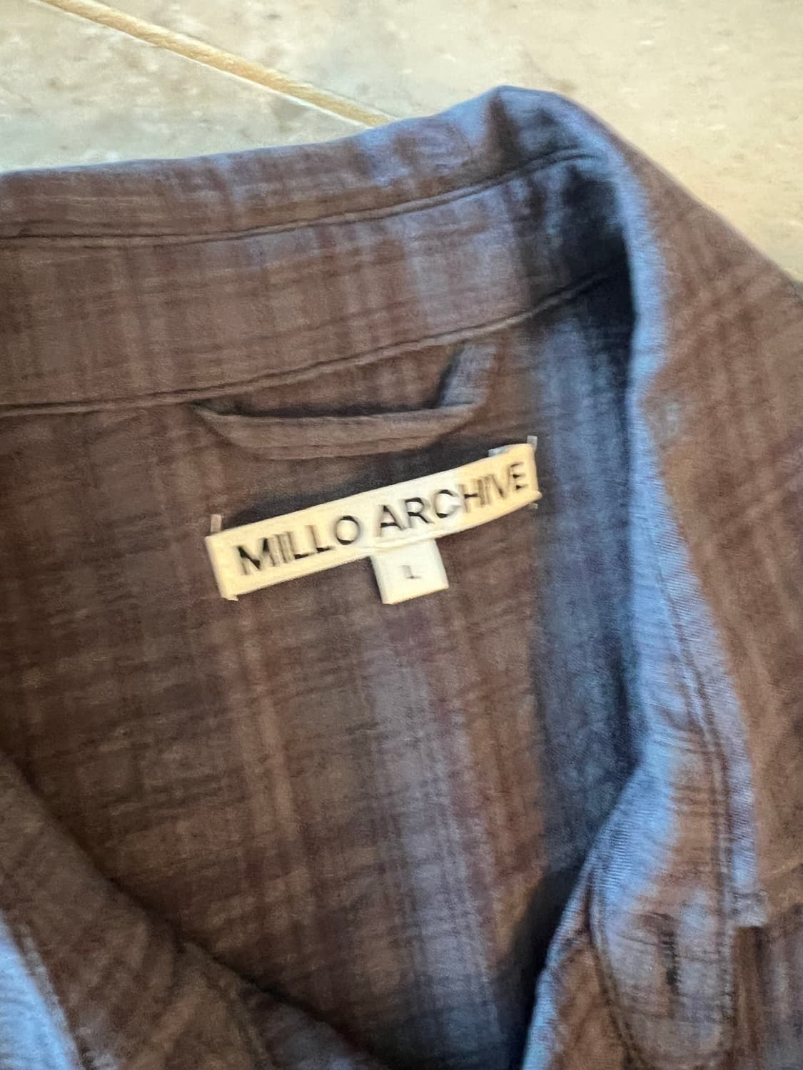 밀로아카이브 링클 체크 롤업 반팔셔츠 L 상품이미지3