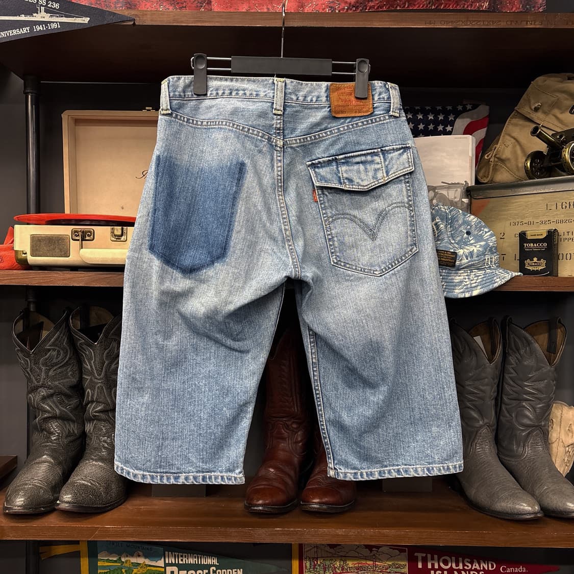 00s 리바이스 503 재팬라인 원포켓 카고 5부 데님팬츠  N1119 상품이미지2