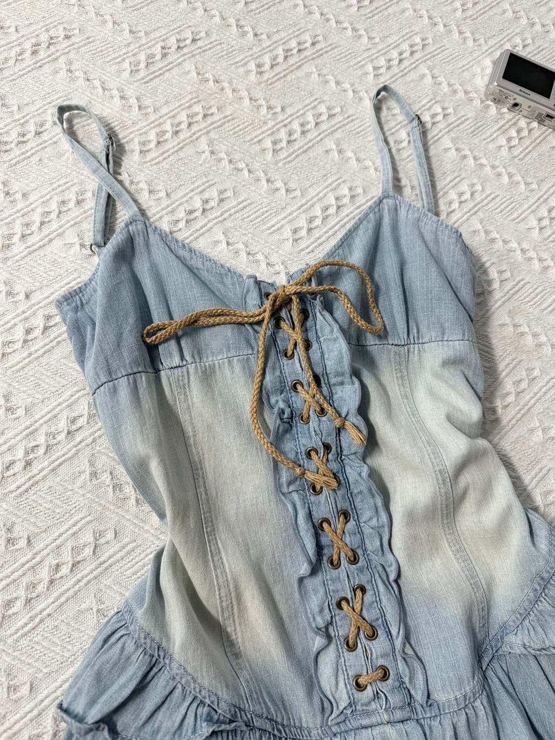 아일렛 데님 프릴 원피스 상품이미지5