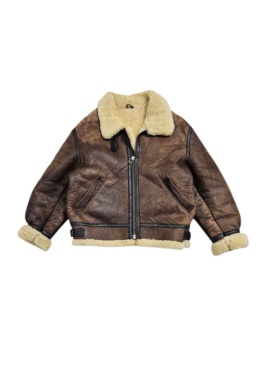 B-3 양가죽 양털 무스탕 브라운 상품이미지1