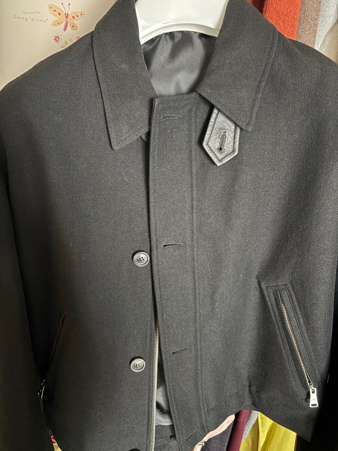 쿠어 울 린넨 블렌드 레더 탭 자켓 M 상품이미지2