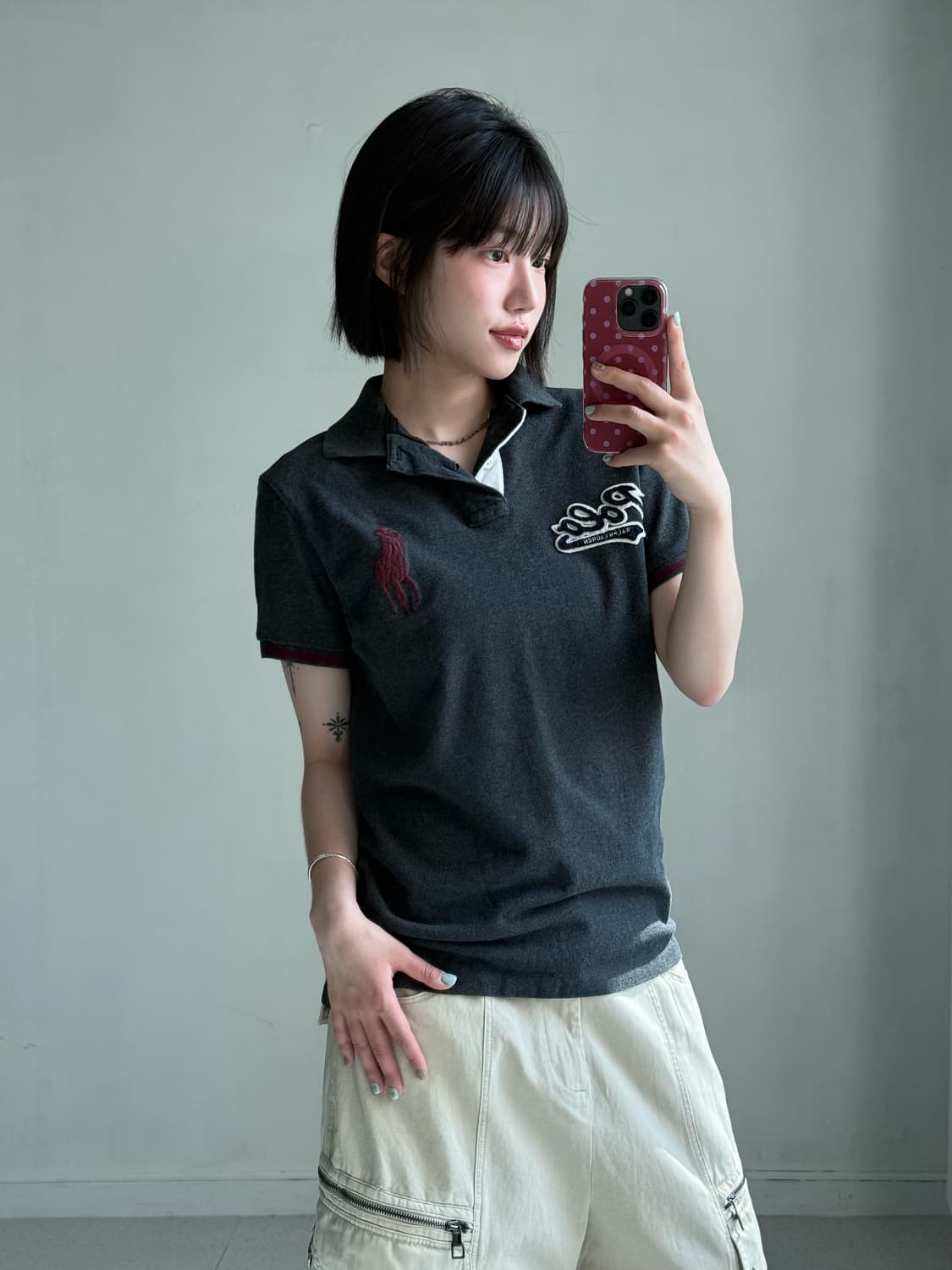 폴로 빅포니 차콜 pk 반팔티 상품이미지2