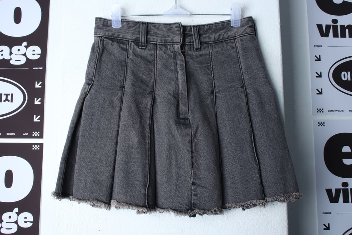 W(S) 스커트 치마 A라인 데님 청 워싱-P9958 상품이미지2