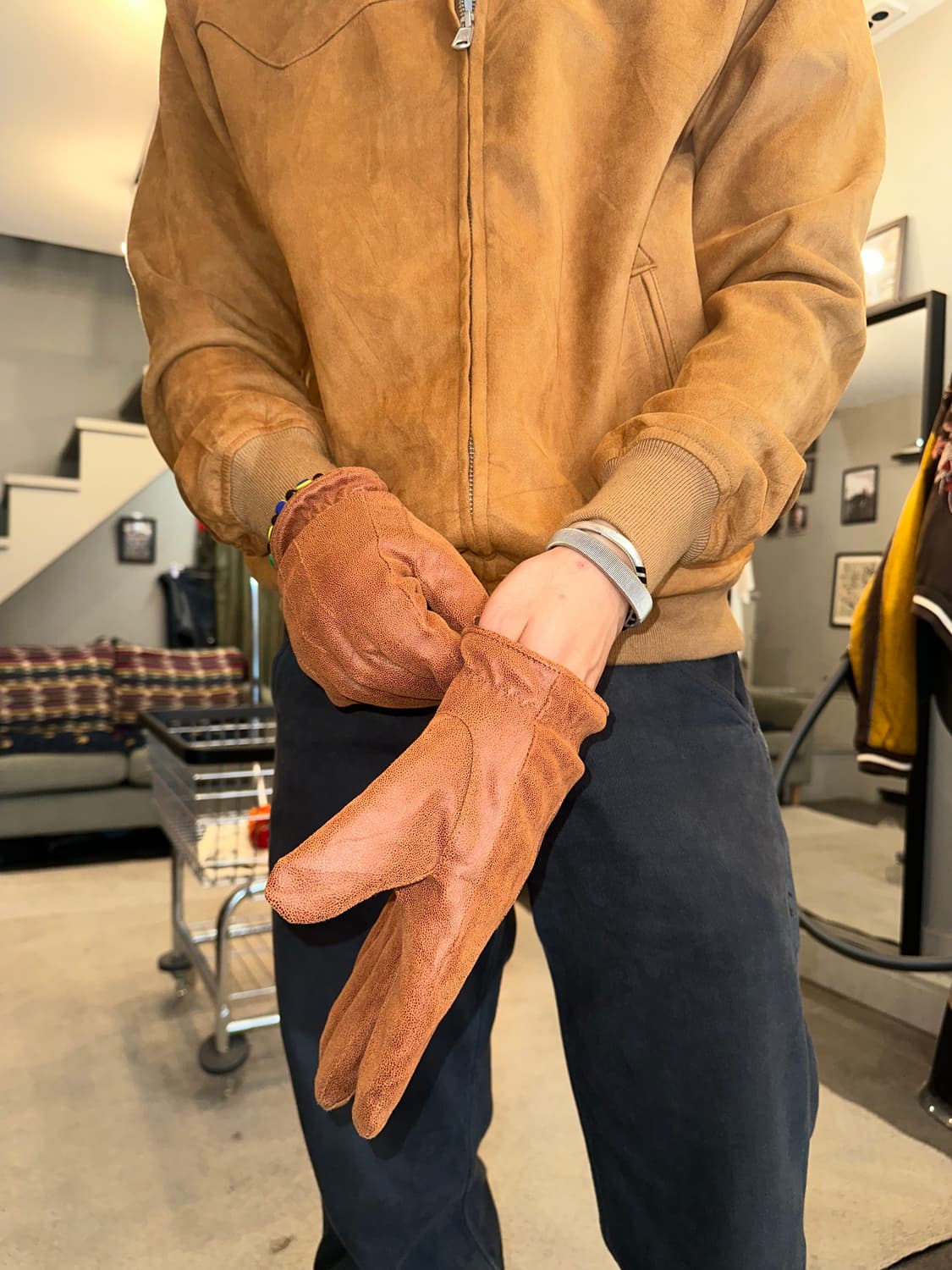 90-00‘s Japanese Suede lining fur gloves 상품이미지1