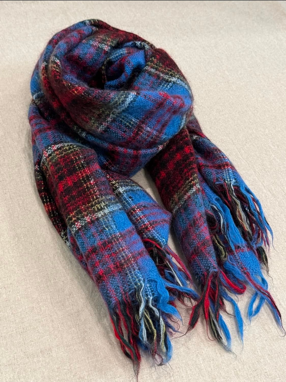 준야와타나베 타탄 체크 울 머플러 상품이미지2