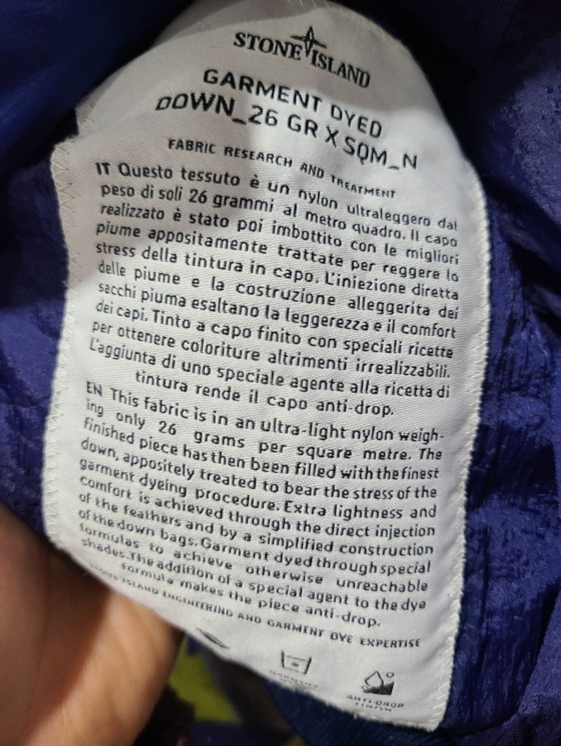 스톤아일랜드 30주년 가먼트 다이드 나일론 패딩조끼(블루네이비) 상품이미지6