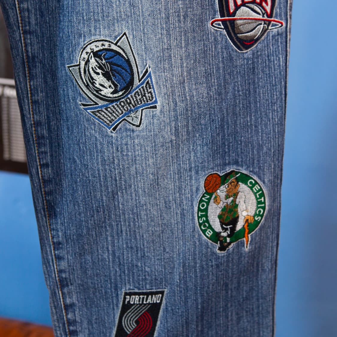 90s NBA Team 엠보로이드 데님 팬츠 상품이미지3